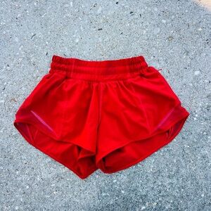 Lululemon Hotty Hot Shorts Sz 0 2.5” inseam DARK RED